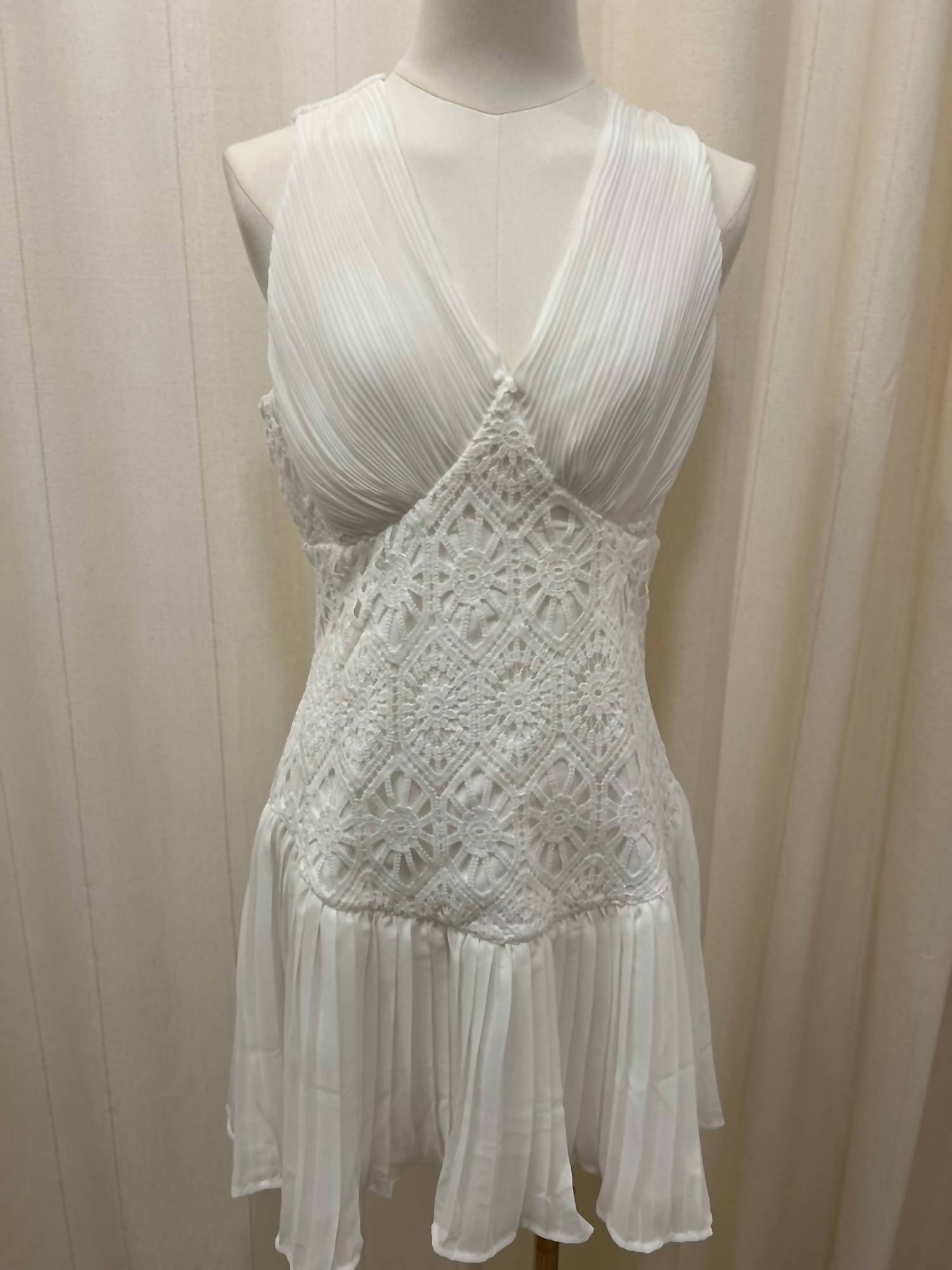 Just Me - Women's Halter Neck Pleated Dress
