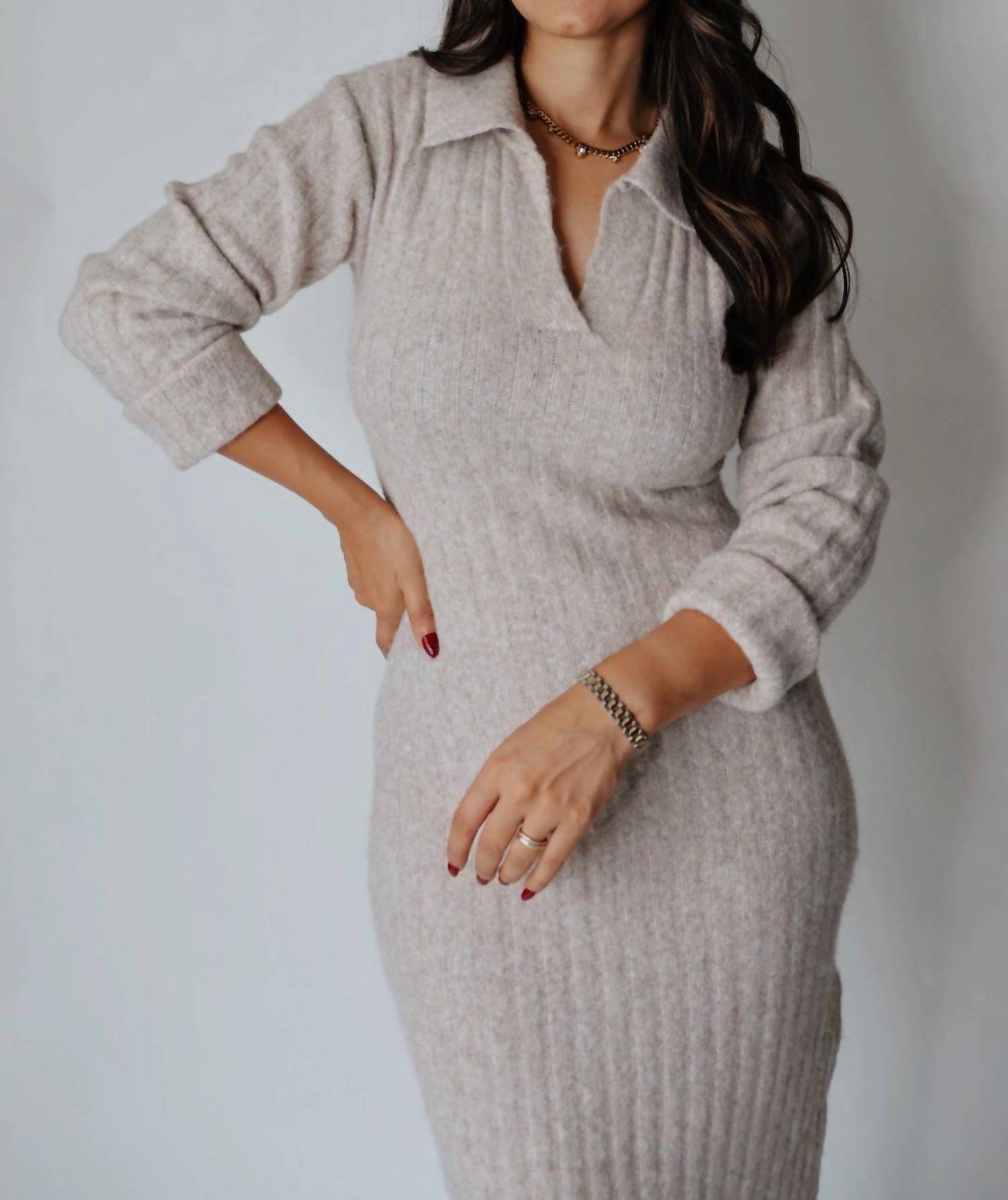 Klesis - Cozy Midi Sweater Dress