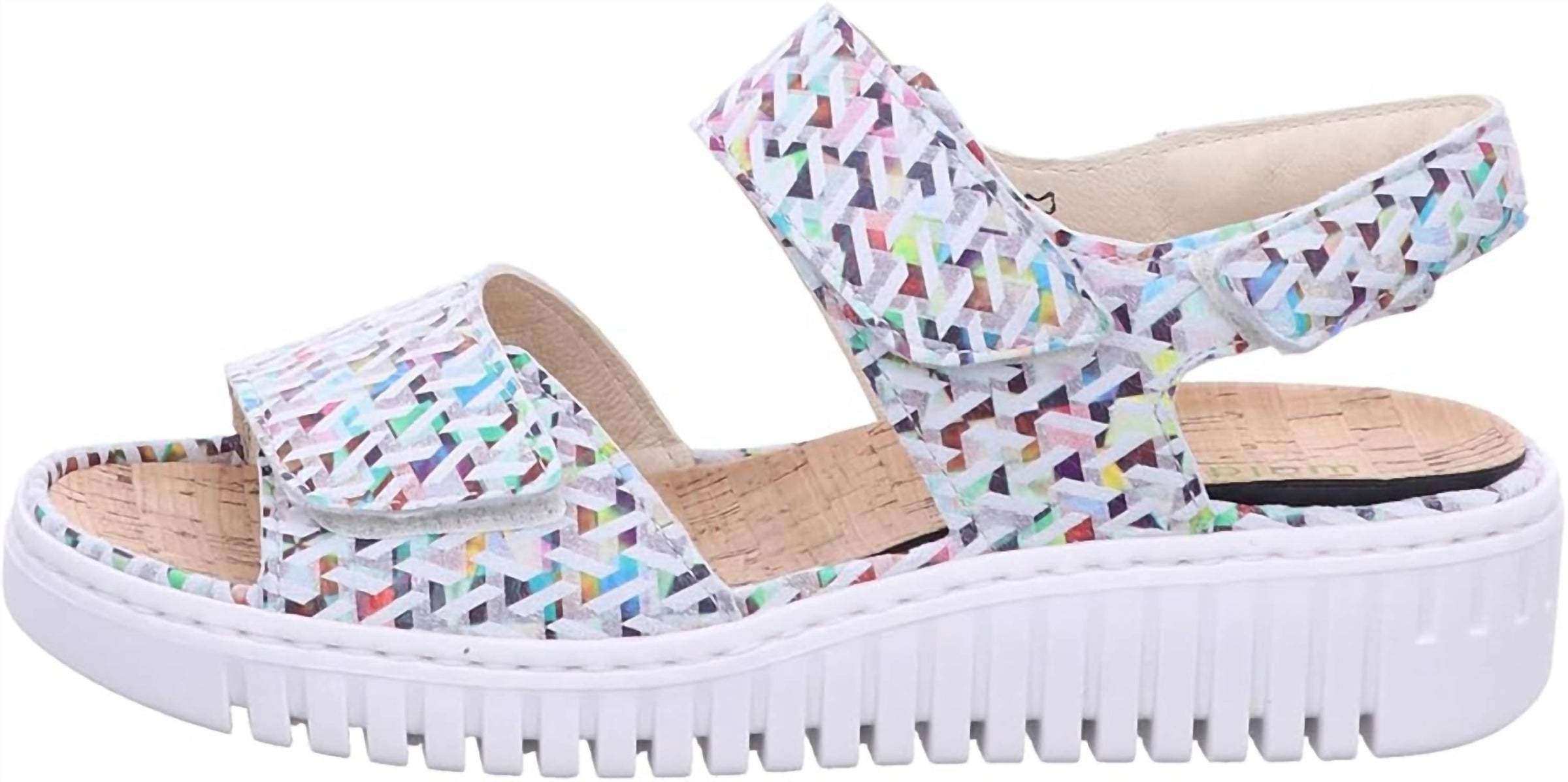 Waldlaufer Women’s Willow Wedge Sandal in multi - women's sandal - detail view