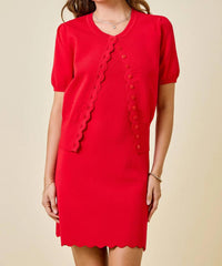 Day + Moon - Scalloped Button Down Cardigan Top