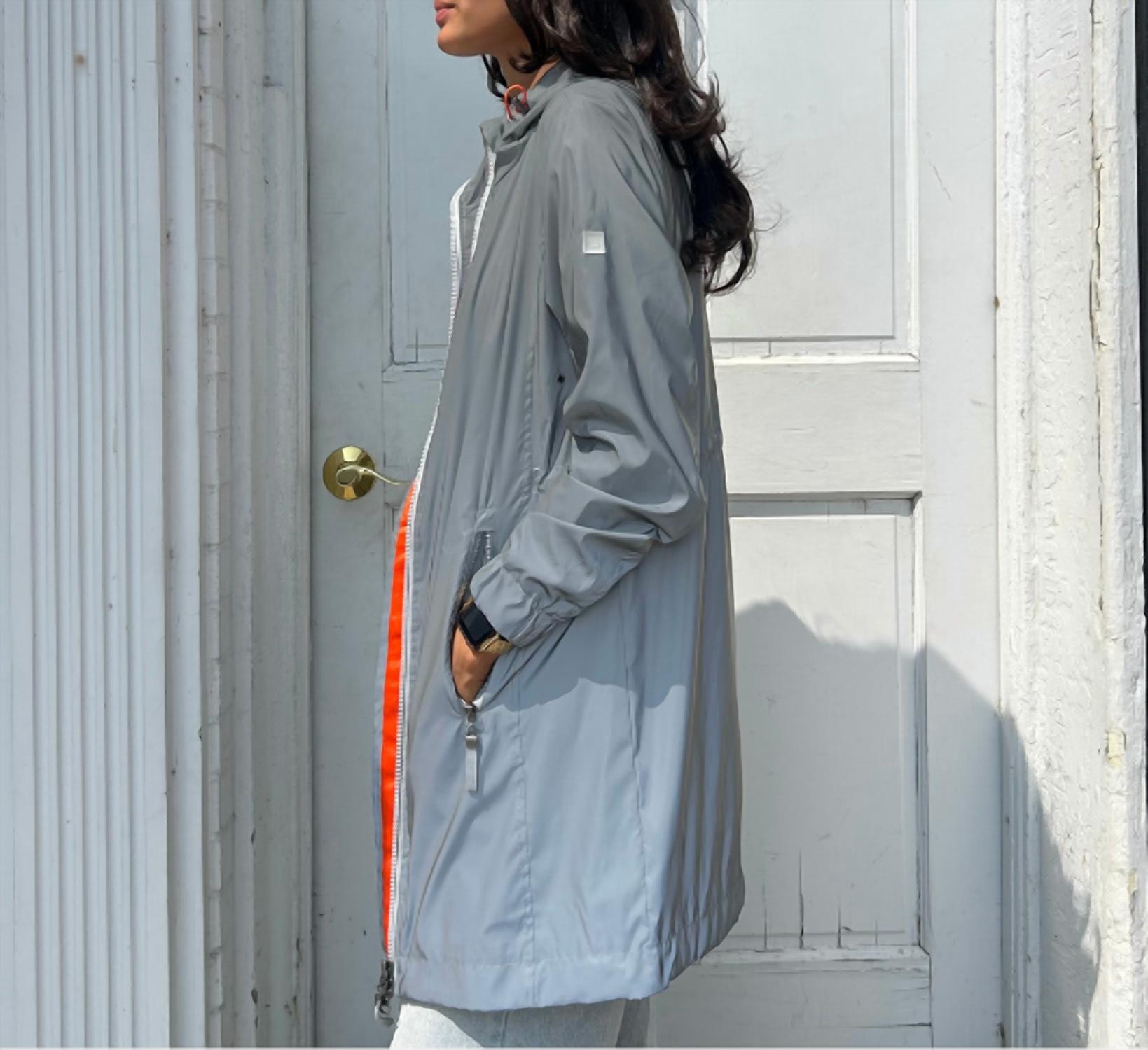 NIKKI JONES Lightweight Reflective Jacket in silver - women's jacket - detail view