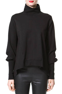 Leather & Luxe - Mock Neck Knit Tunic Top