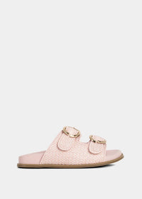 SHU SHOP Girl's Lori Mini Woven Sandals in pink - kids' sandal