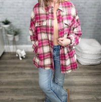 White Birch - Tickle Shacket With Frayed Hem Detail