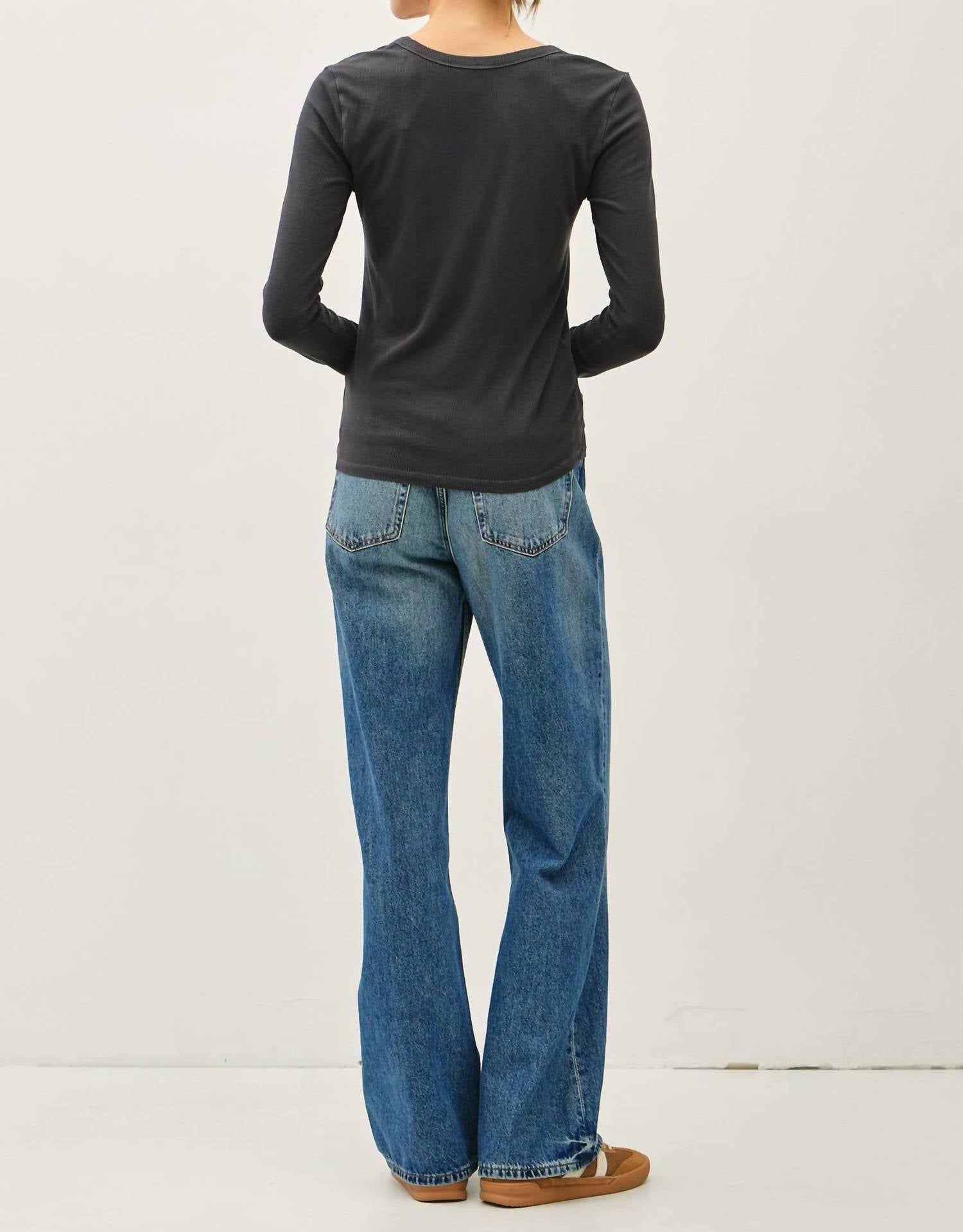 be cool Ultra Soft Long Tee in dark charcoal - women's long sleeve top - alternate view