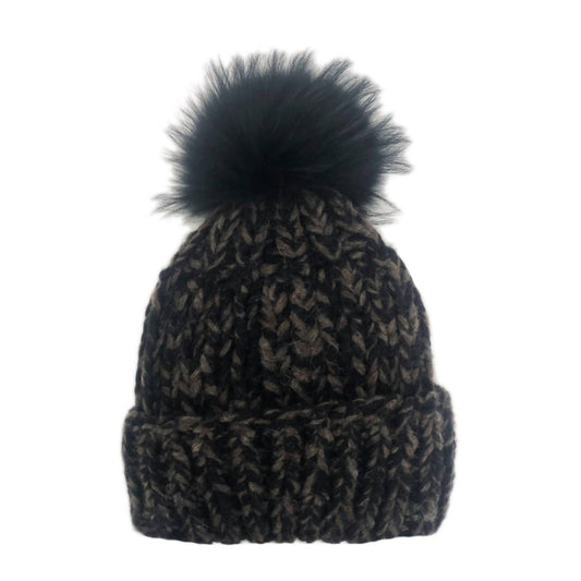 Soh-Nyc - WOMEN'S HAND-KNIT ALPACA CAPA POM HAT