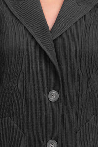 Flair Wear - Notched Collar Faux Suede Jacket