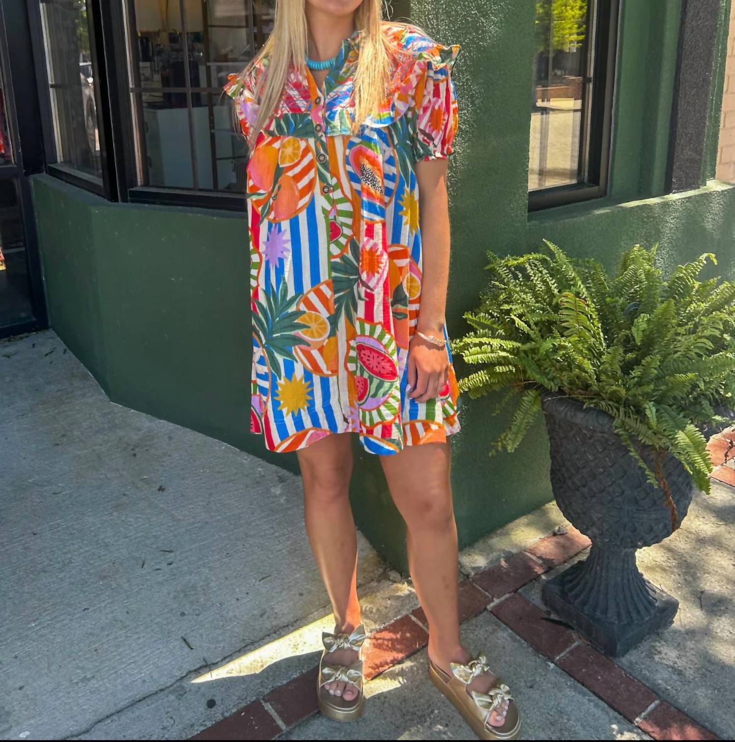 Karlie - Tropical Fruit Baby Doll Dress