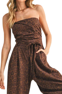 Klesis - Leopard Suede Jumpsuit