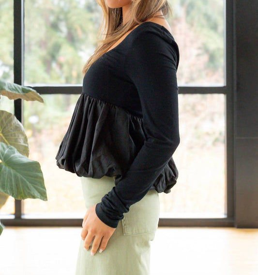 Golden - Ginny Long Sleeve Baby Doll Top