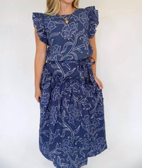 Tcec - River Floral Tiered Midi Skirt