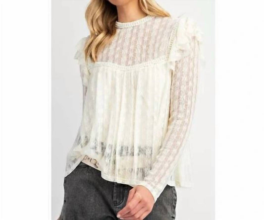 Easel - Lace And Pearl Top