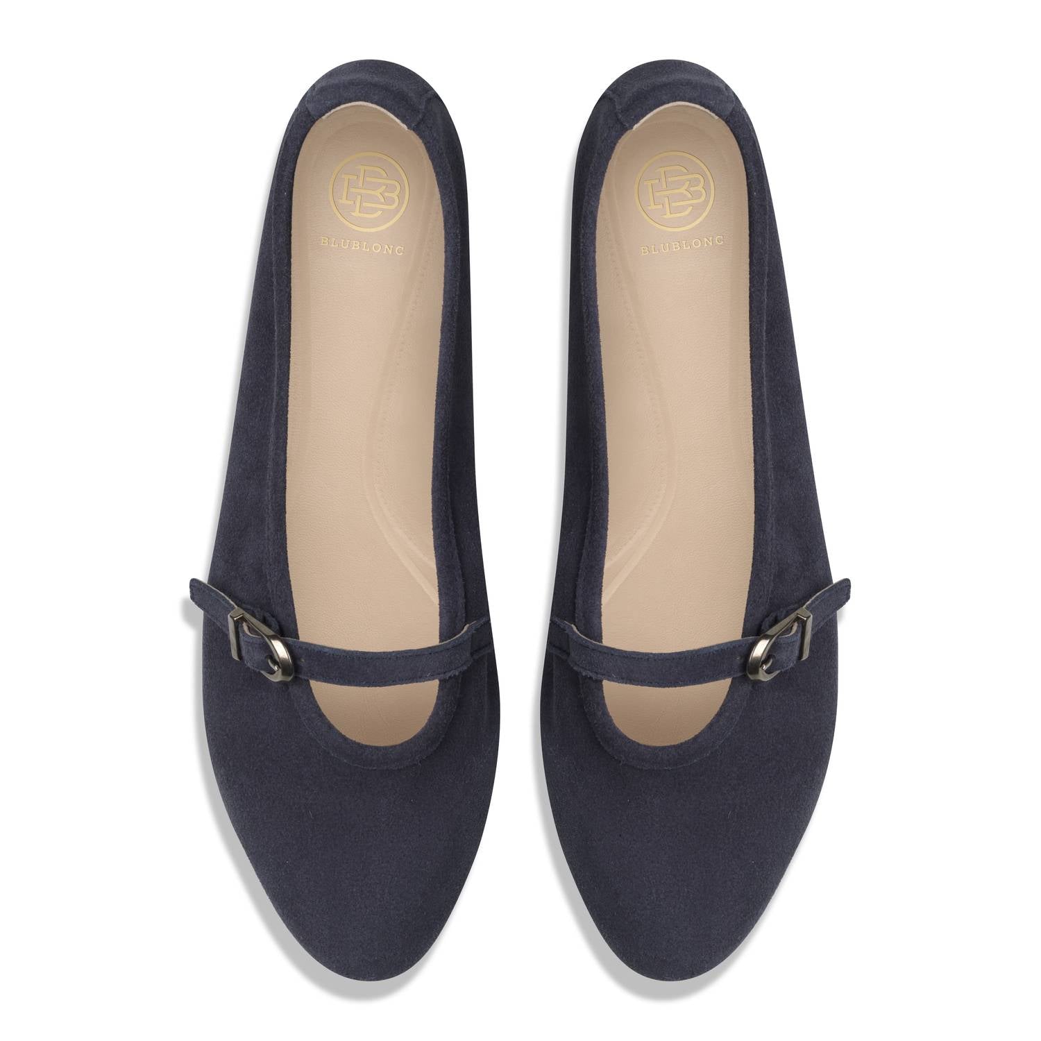 Blublonc - Women's Natalie Mary Jane Strap Detail Flats