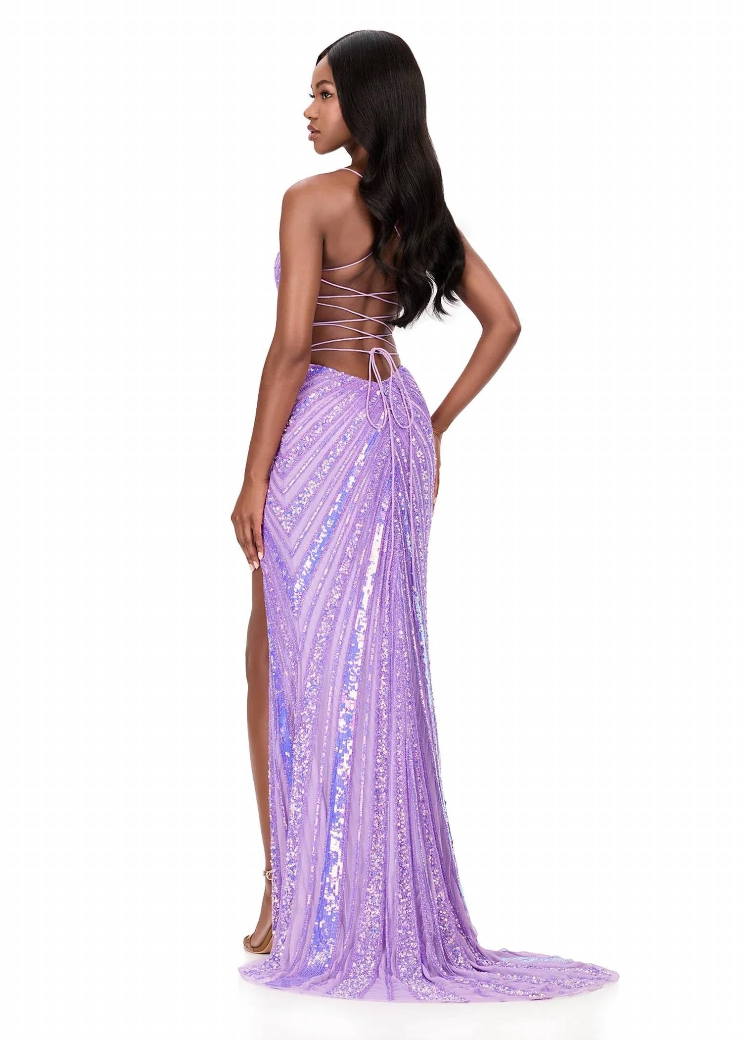 Ashleylauren - Fitted Beaded Gown