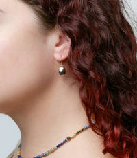 Anne Vaughan - Women's Pyrite Bezel Simple Earrings