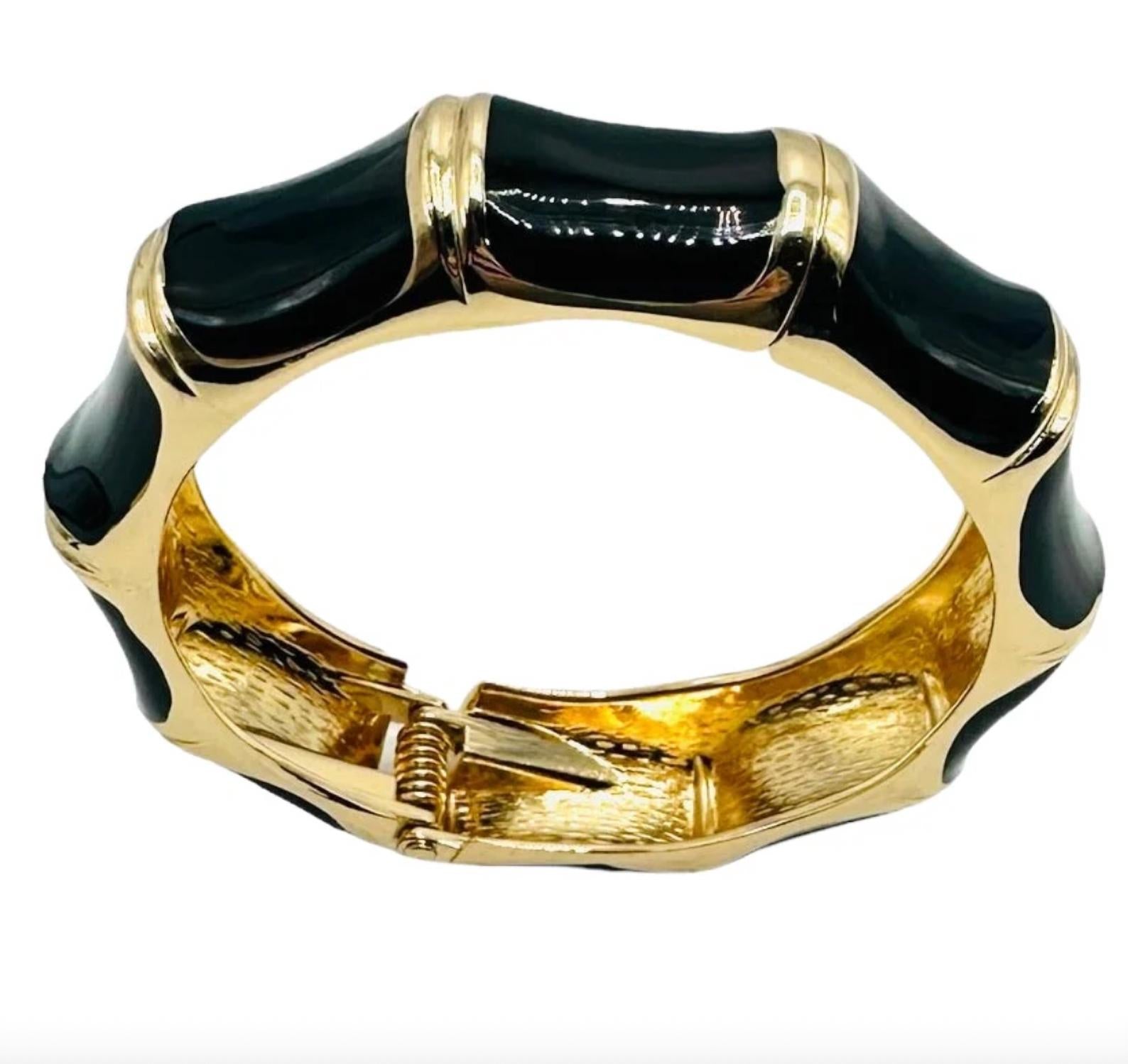 Garland Bags - Women's Bamboo Enameled Hinged Bracelet