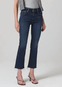 Citizens of Humanity Isola Mid Rise Cropped Boot Jean in baltic - women's jeans - detail view