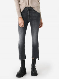 Mother - Crop Step Fray High-waisted Bootcut Jeans