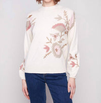 Charlie B - Mock Neck Sweater With Placed Print
