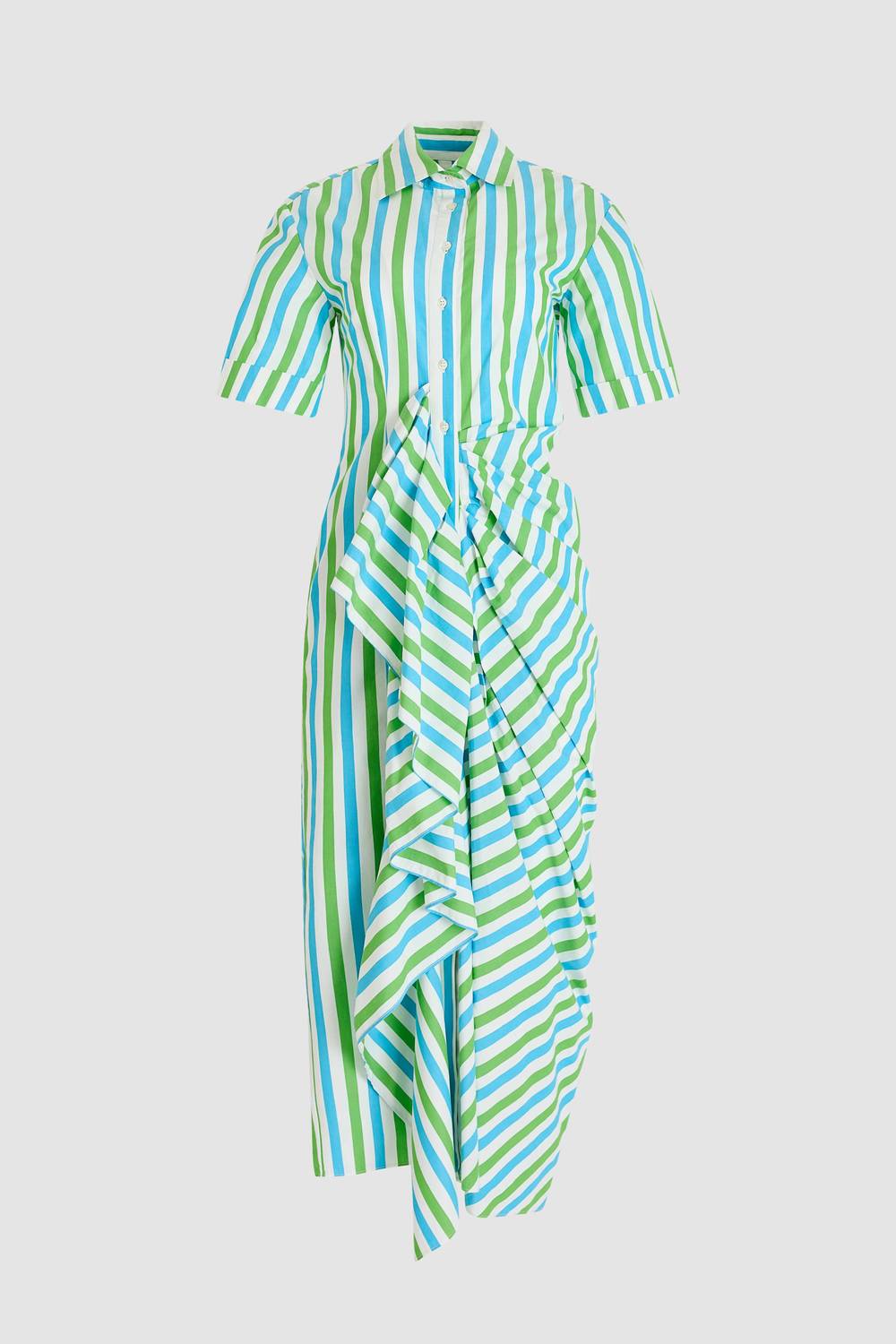 Rosie Assoulin - Gathered Ruffle Shirt Dress