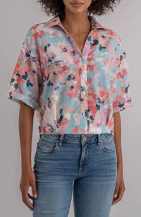 Kut From The Kloth - Donna Floral Short Sleeve Button-up Shirt