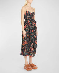 Renata Floral Ruffled Midi Dress