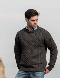 Aran Crafts - Damson Merino Crewneck Sweater