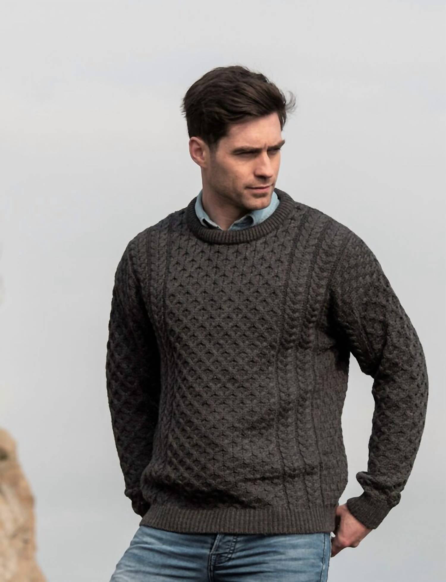 Aran Crafts - Damson Merino Crewneck Sweater