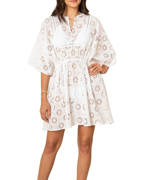 DAISY EYELET MINI CAFTAN