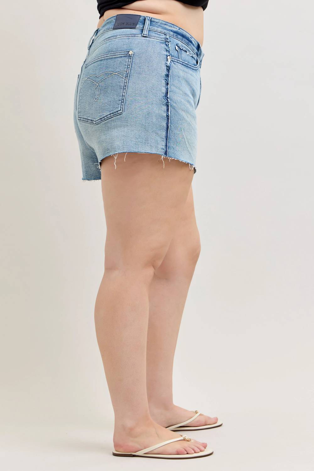 Judy Blue - High Waist Rigid Magic Cutoff Short Raw Side Seams Shorts