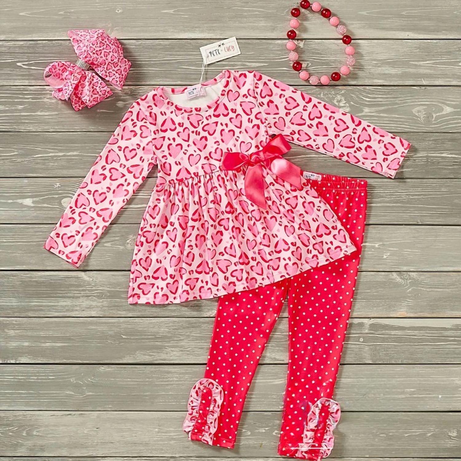 Pete + Lucy - Girl's Lovely Leopard Pants Set
