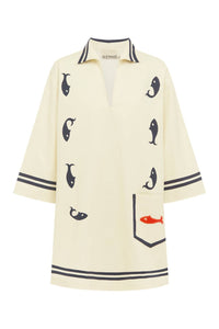 Alemais - Marine Cotton Tunic Mini Dress