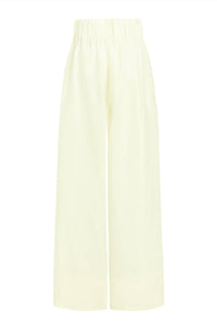 BONDI BORN Women's Universal Linen Trousers in porcelain - women's pants - detail view