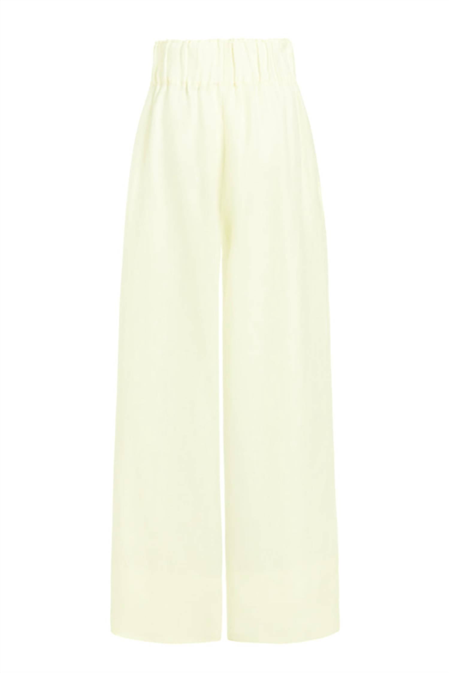 BONDI BORN Women's Universal Linen Trousers in porcelain - women's pants - detail view