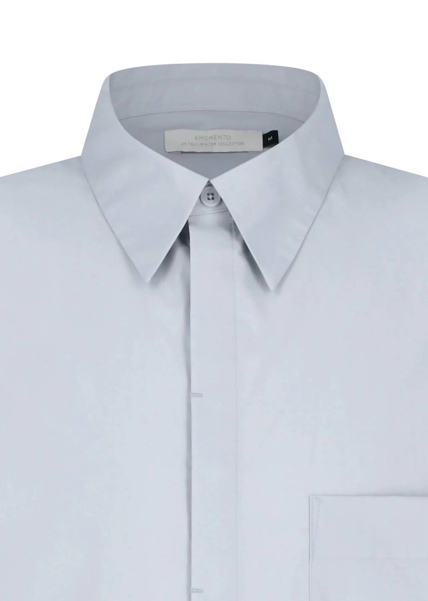 Shop Amomento - Square Pocket Oversized Shirt