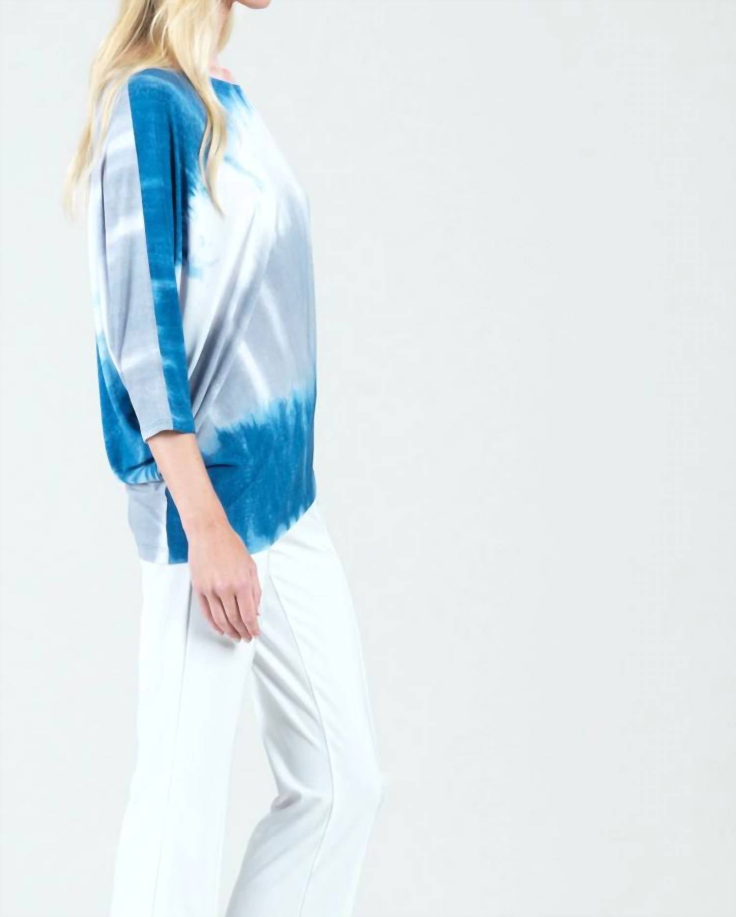 Clara Sunwoo - Ombre Print Half & Half Sleeve Top