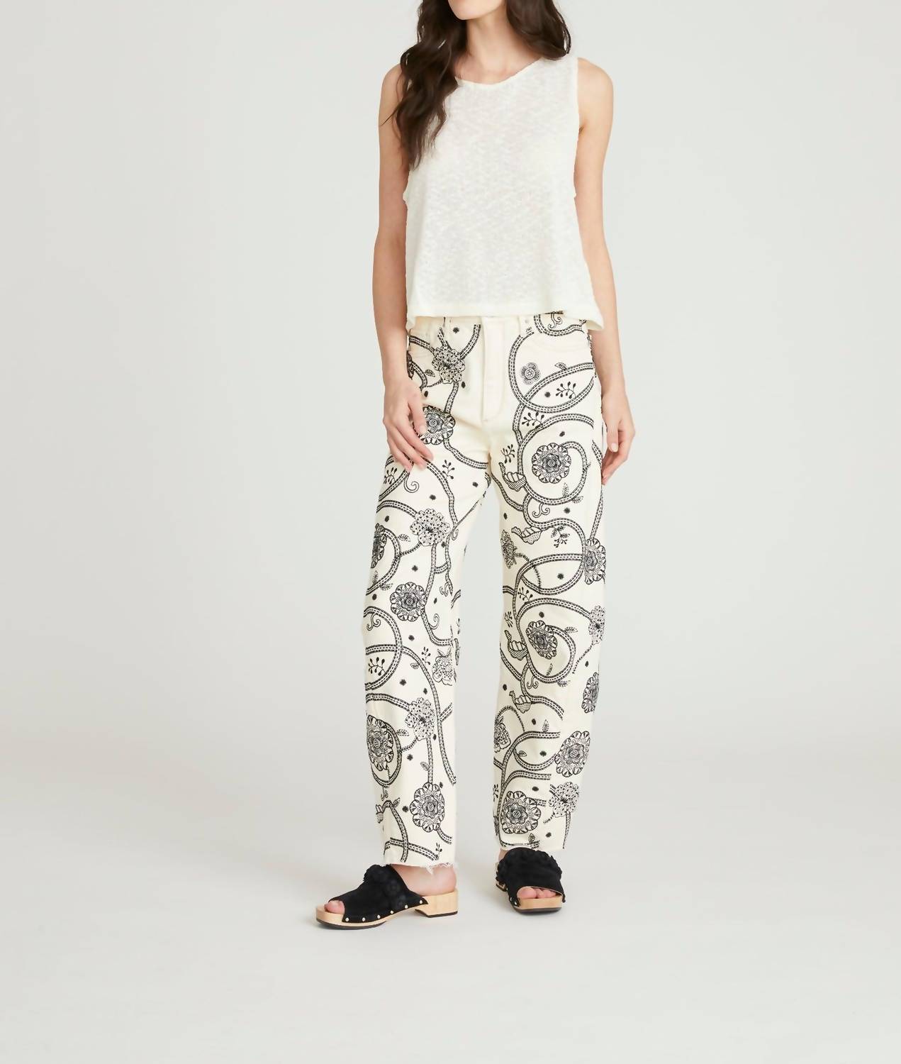 DRIFTWOOD Vineyard Barrel Jeans in cream - women's jeans