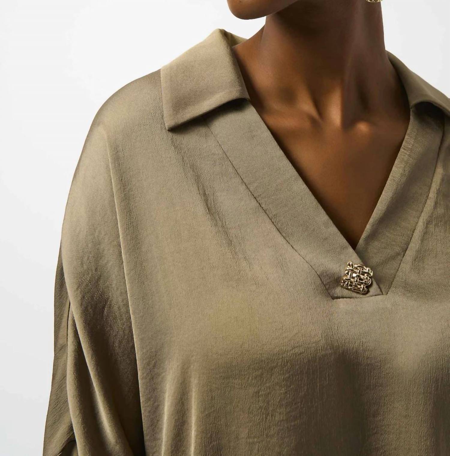 Joseph Ribkoff - V-neck Collar Long Sleeve Top