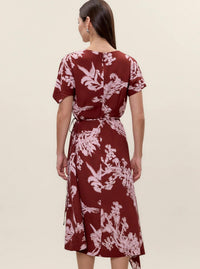 Rebecca Taylor Ciara Wrap Dress in aberdeen combo - women's dress - detail view