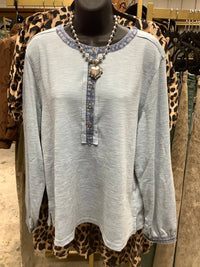Jodifl - Women's Rib Knit Casual Henley Top