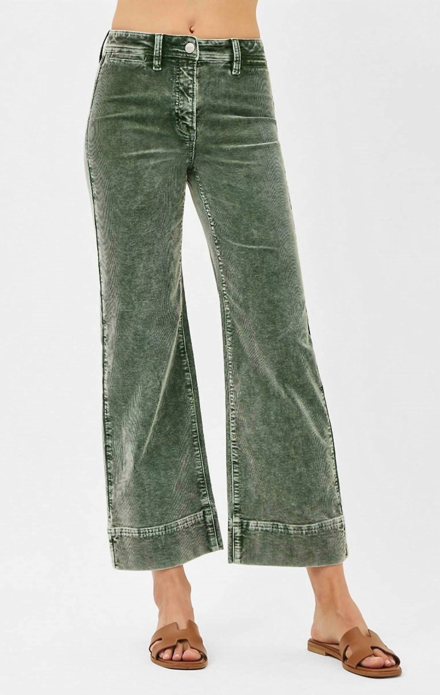 Risen - High Rise Crop Corduroy Pants