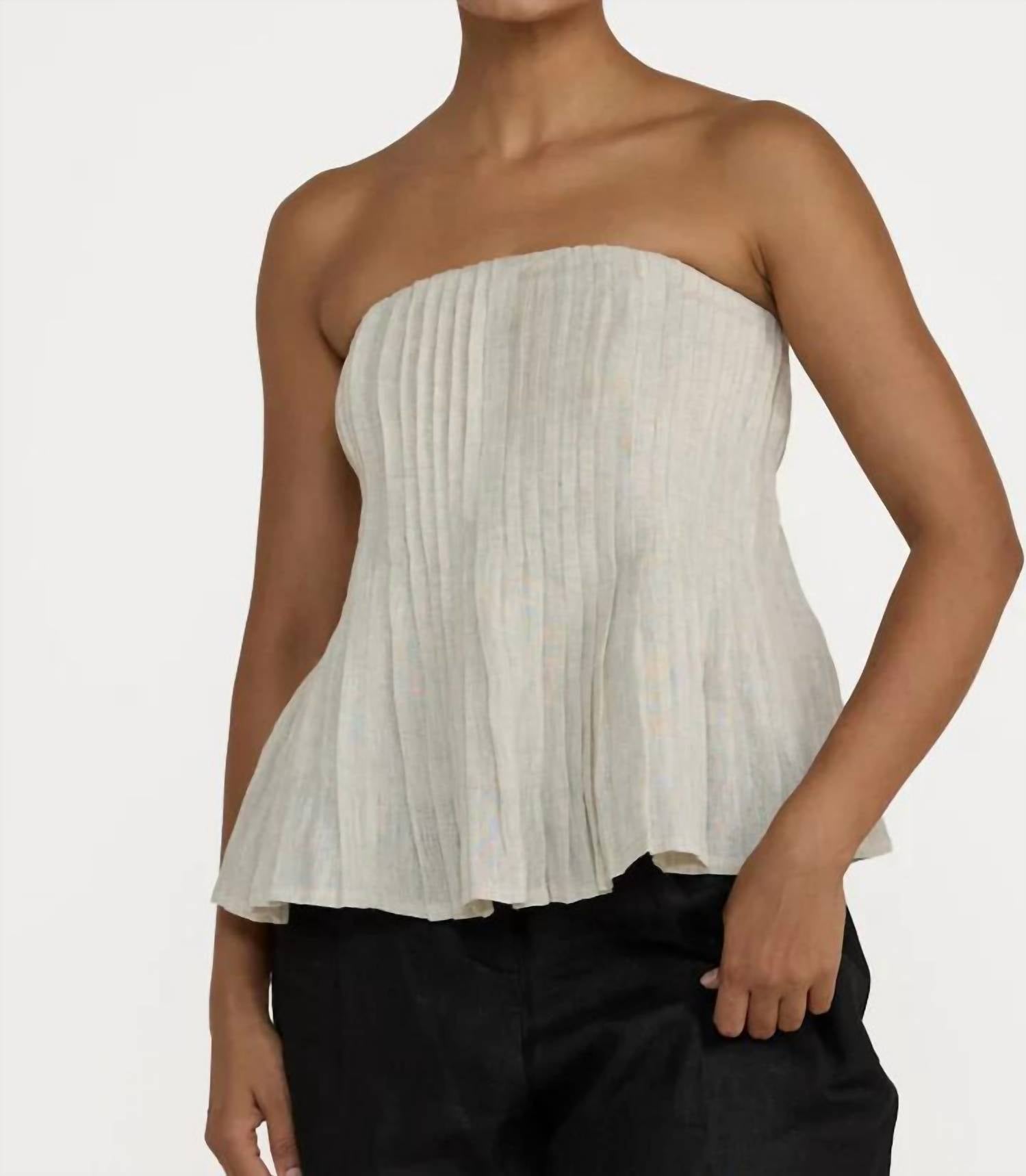 Laude The Label - Strapless Pleated Top