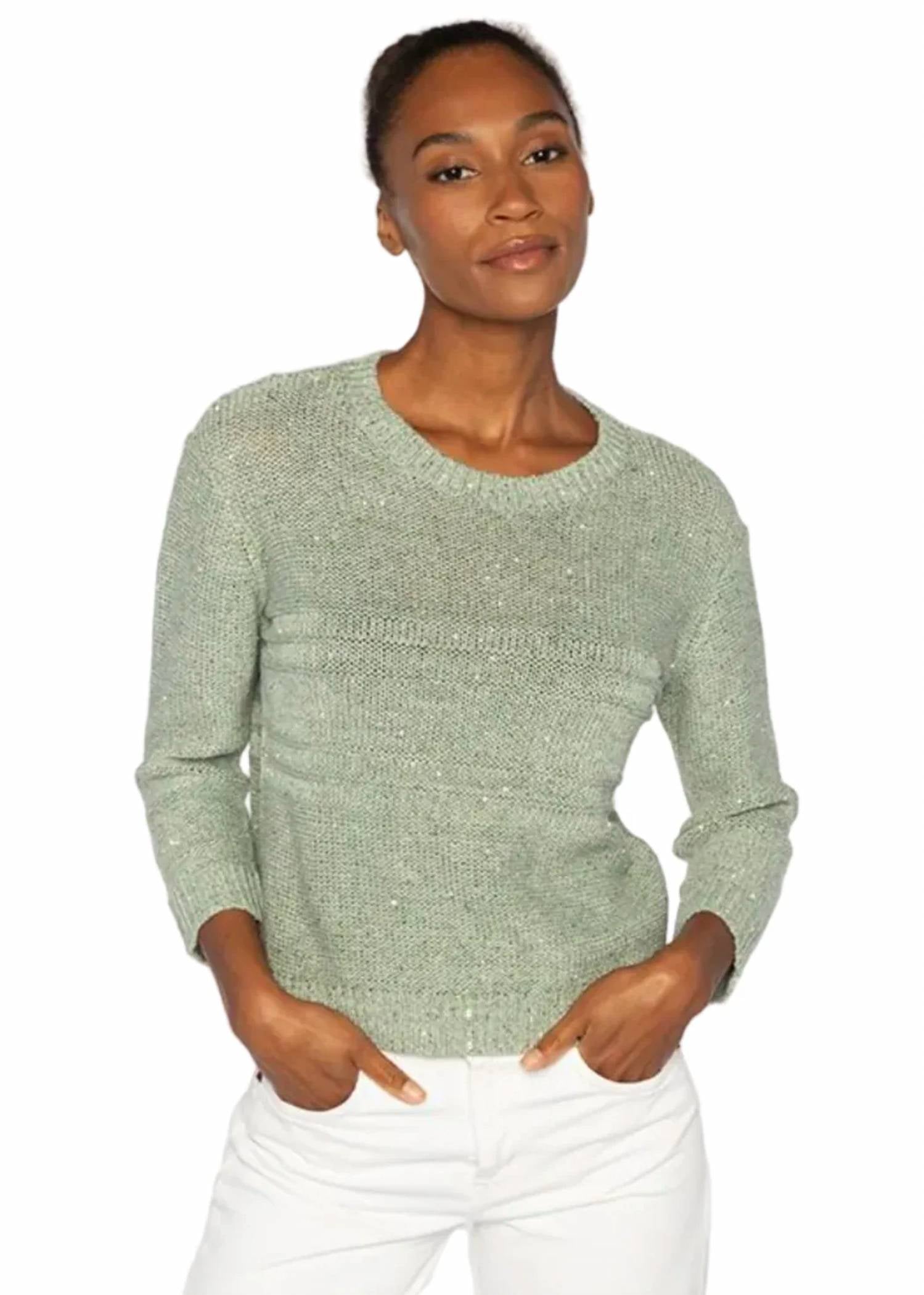Kinross - 3/4 Sleeve Textured Sequin Top