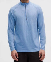 lululemon Metal Vent Tech Half Zip Top in starch blue pool party - men's shirt
