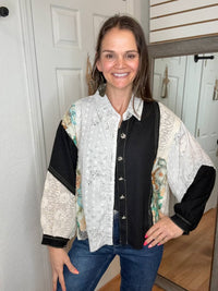 Pol - Charlotte Button Down Layering Top