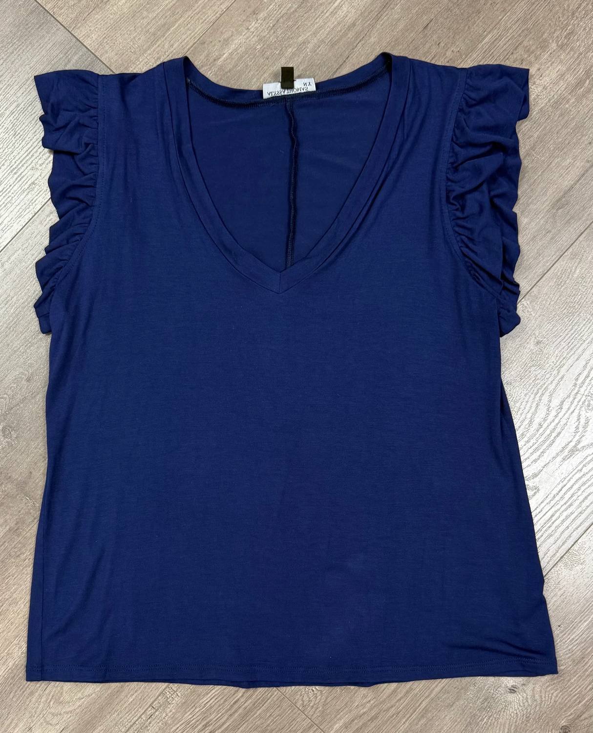 Atm - Women's Daria V-neck Ruffle Sleeveless Top