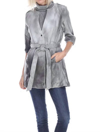 DIP DYE LONG LEATHER COAT