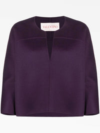 Valentino - V-neck Cropped Sleeve Knitted Top
