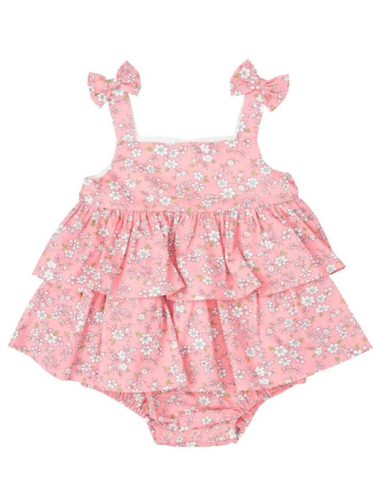 Petit Confection - Girl's Floral Tiered Romper