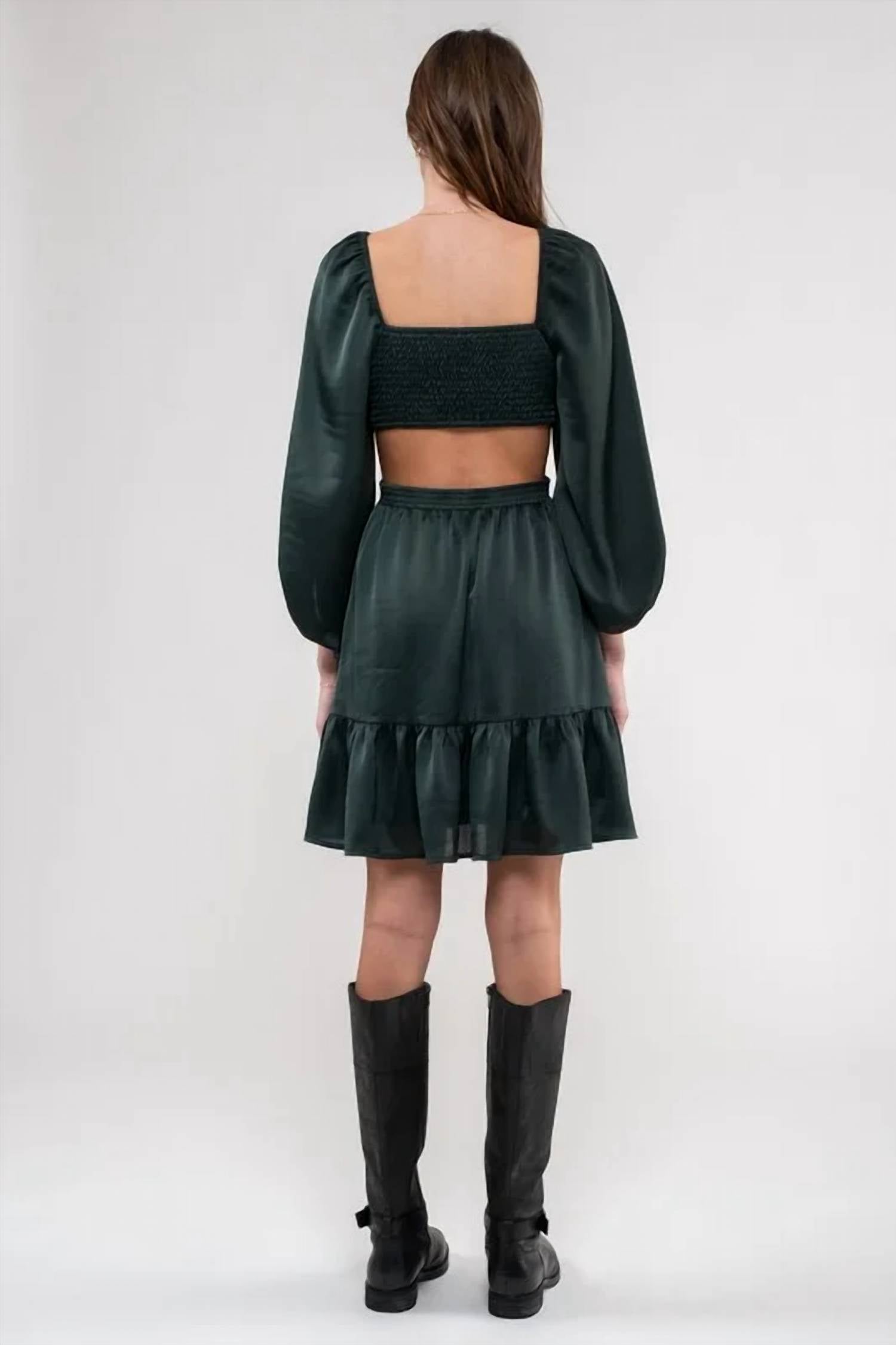 Blu Pepper - Square Neck Cut-Out Mini Dress